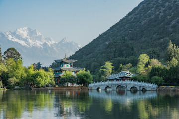 Black Dragon Pool, a famous pond in the scenic Jade Spring Park (Yu Quan Gong Yuan) located at the...