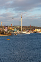 Fototapeta na wymiar View of the amusement park in central Stockholm.