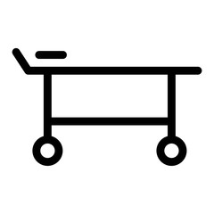 Hospital bed icon. Stretcher sign. Patient bed illustration for health, emergency concept.