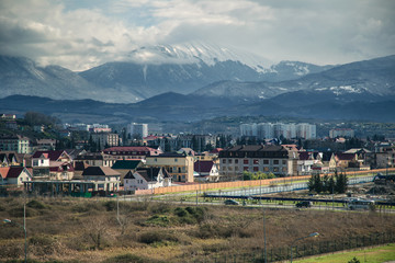 Fototapeta premium view of the coast and mountains