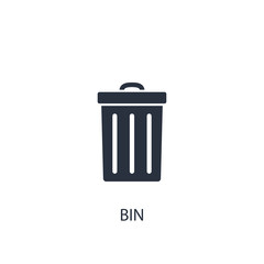 Bin icon. Simple ecology element illustration.