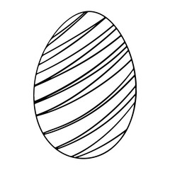 Striped egg Easter holiday outline doodle cute digital art. Print for banners, cards, posters, advertising, wrapping paper, coloring books for children and adults.