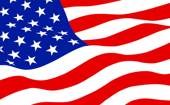 The American flag waving in the wind