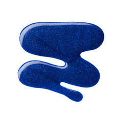 Blot of dark blue nail polish isolated on white