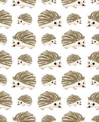 Seamless cute hedgehog animal pattern.Textile fabric print for kids. - illustration