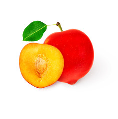 Sweet plum isolated on white background cutout