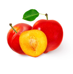 Fototapeta na wymiar Sweet plum isolated on white background cutout