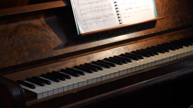 Piano pan across with mood lighting
