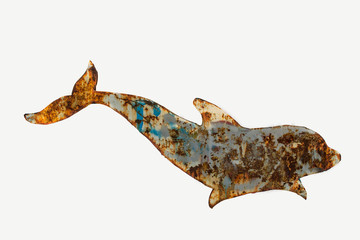 Obraz premium metal dolphin figure