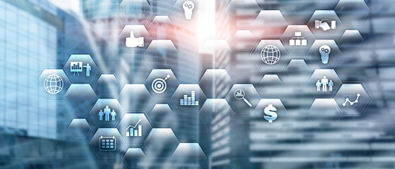 Business background skyline cityscape city abstract background investment trading concept.
