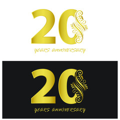 20 years anniversary vector, style  for celebration, logo template