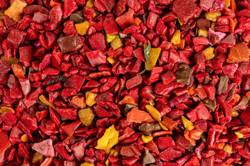 Granelli di plastica riciclata rossa