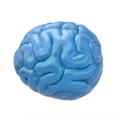 Blue brain icon 3d illustration