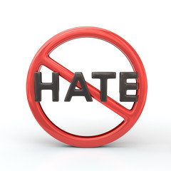 No hate speech sign 3d illustration
