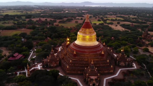 Aerial view of Dhammayazaka temple, Bagan, Myanmar