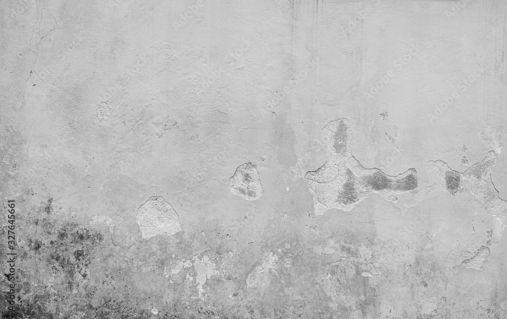 Poster close-up of a weathered and old concrete wall, plastering is broken. high resolution abstract full f