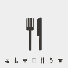 knife and fork icon vector illustration and symbol for website and graphic design