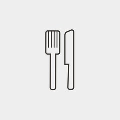 knife and fork icon vector illustration and symbol for website and graphic design