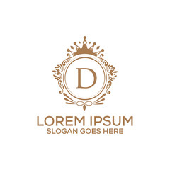 Decorative luxury D letter logo design template vector eps 