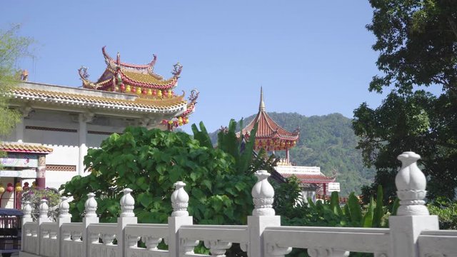 White Bridge Leading Towards The Kek Lok Sii Temple - moving shot