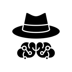 Intellegence black icon, concept illustration, vector flat symbol, glyph sign.