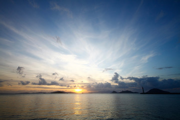 Seaside town of Bodrum and spectacular sunsets. Mugla, Turkey