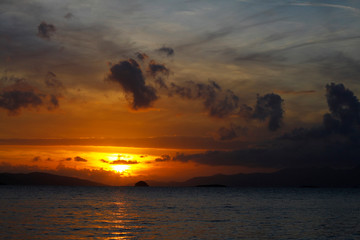 Seaside town of Bodrum and spectacular sunsets. Mugla, Turkey