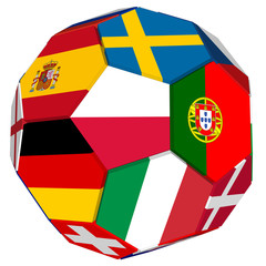 Football euro 2020 ball Poland flag