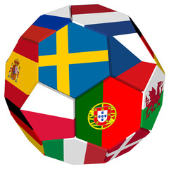 Football euro 2020 ball Sweden flag