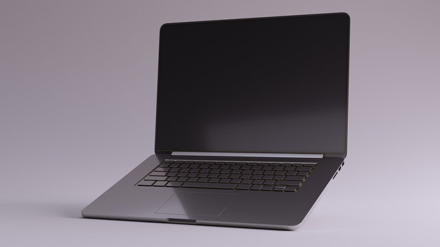 Silver Laptop Raised Angle Left View 3d illustration 3d render	