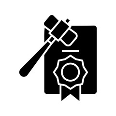 Legal documents black icon, concept illustration, vector flat symbol, glyph sign.