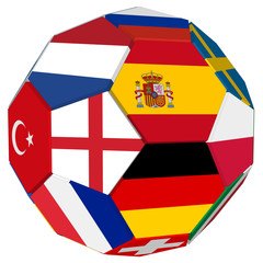 Football euro 2020 ball Spain flag