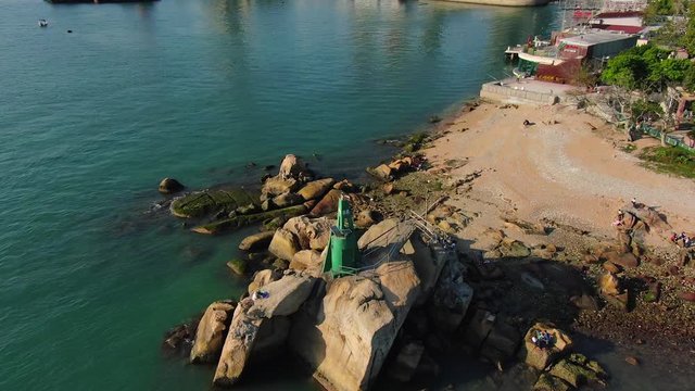 Lei Yue Mun Coast Light House, Hong Kong, Aerial orbit.