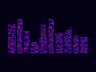 Obraz premium Windows of the night city. City view at night. Light in the windows. Vector illustration