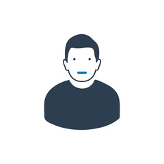 Neutral Emotion Icon. Editable Vector.