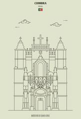 Mosteiro de Santa Cruz in Coimbra, Portugal. Landmark icon