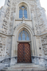 Neo-gothic chuech of St. Florin Cathedral in Vaduz