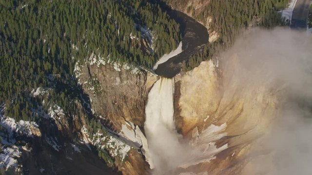 The Grand Canyon and lower falls of the Yellowstone River in Yellowstone National Park