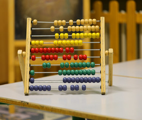 wooden abacus to learn to count in kindergarten