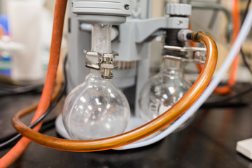 Rotary evaporation round boiling flask on machine