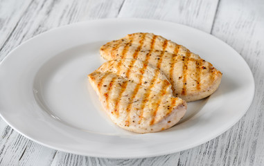 Portion of grilled chicken