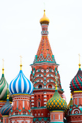 Fototapeta na wymiar Cathedral of Vasily the Blessed. St. Basil's Cathedral. Orthodox church on Red Square in Moscow. Russia. Monument of Russian architecture.