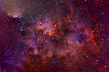 Obraz na płótnie Canvas Beautiful red nebula in deep space. Elements of this image were furnished by NASA.