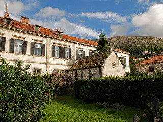 Fototapeta na wymiar Dubrovnik, Croatia, old chapel and blue sky.