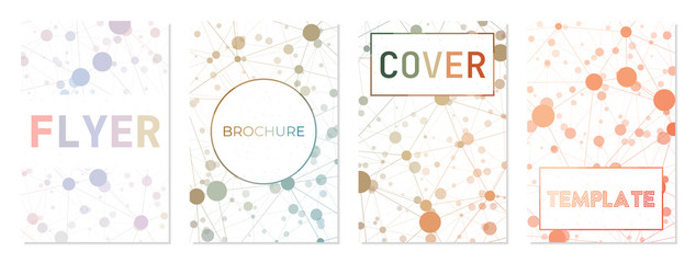 Report cover design. Can be used as cover, banner, flyer, poster, business card, brochure. Attractive geometric background collection. Elegant vector illustration.