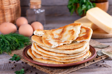 Traditional Georgian cheese pie - khachapuri