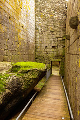 Inside the main castle walls of the castelo de Pambre in Galicia Spain