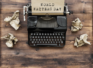 Antique typewriter paper World writers day Creativity inspiration concept