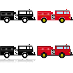 Firetruck icon set
