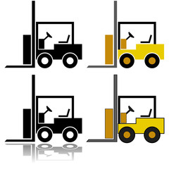 Forklift icon set